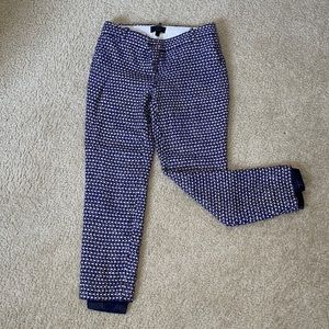 I-crew cafe capri metallic tweed pants blue/silver/white size 2